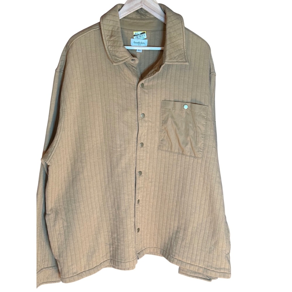 Goodfellow & Co Mens Quilted Corduroy Shirt‎ Jacket Camel Beige XXL - Picture 2 of 5